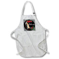 Apron - Bridesmaid Black Heeled Pump with Animal Print and Red Flowers Wedding Collection