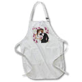 Apron - White Bride with Black Groom Biracial Wedding Purple Botanical Wedding Collection