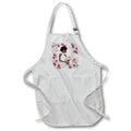 Apron - Brown Bride in Wedding Dress with Bouquet and Purple Roses Wedding Collection