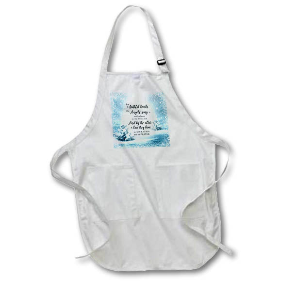 Apron - Beautiful Christian Winter Scene and Christmas Typographic Message Christian Collection