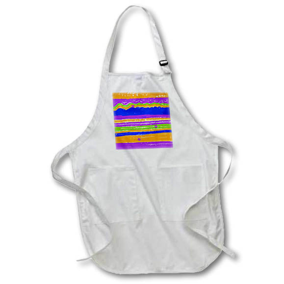 Apron - Image of Bright Oil Paint In Purple Orange And Blue Abstract lens Art by Florene - Abstract Oil Painting