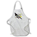 Apron - Image of Bold Black Painting With Yellow And Copper lens Art by Florene - Abstract Oil Painting