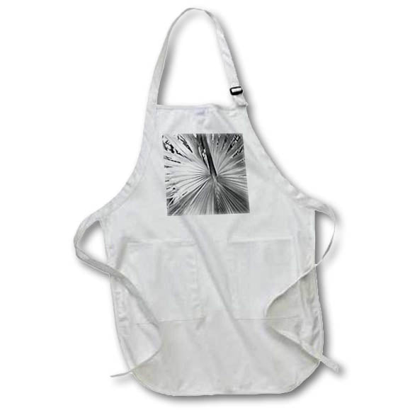 Apron - Image of Black And White Palm Plant Closeup Photo lens Art by Florene - Black And White