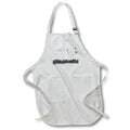 Apron - Image of Childs Drawing Of Grass Butterfly And Flowers Black White lens Art by Florene - Black And White