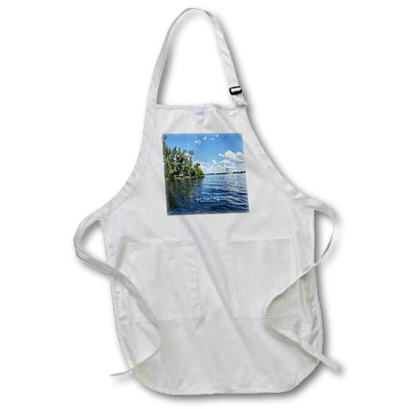 Apron - Image of Island In River Off Ft Myers Florida lens Art by Florene - Florida