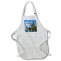 Apron - Image of Huge Pines On Island In River With Boats Docked lens Art by Florene - Florida