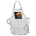 Apron - Image of Reflections In Orange And Blue Of Small Boat lens Art by Florene - Florida