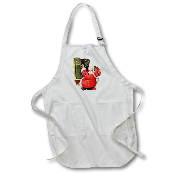 Apron - Have You Been A Good Boy Or Girl Christmas Art Acrylic Painting - Santa