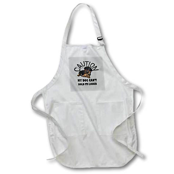 Apron - Caution My Dog Cant Hold Its Licker Vector Art - Dog Humor