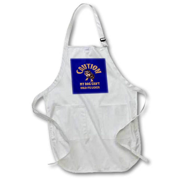 Apron - Caution My Dog Cant Hold Its Licker Vector Art - Dog Humour