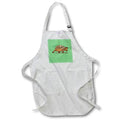 Apron - Cartoon Portrait Of Wild Baby Tortoise Plodding On Green Background Vector Art - Tortoise
