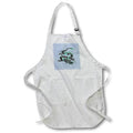 Apron - Chinese Fire Dragon In Light Gray And Aqua Vector Art - Chinese Fire Dragon