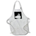 Apron - Minimalistic Basking Black Cormorant White Silhouette Photography - Cormorant