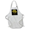 Apron - Artistic Yellow Roses Geometric Line Drawing Line Drawing - Yellow Roses