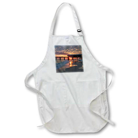 Apron - Sunstar at fishing pier under cloudy sky Photography - Landscapes