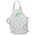 Apron - Image of Aqua Dinosaur With Rainbow Colors Painted Impressionism lens Art by Florene - Impressionism For kids