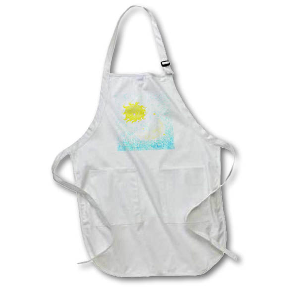 Apron - Image of Sun And The Moon In Painted Impressionism Style lens Art by Florene - Impressionism For kids