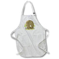 Apron - Image of Cartoon Olive Green Elephant Painted Impressionism lens Art by Florene - Impressionism For kids