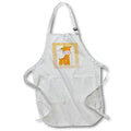 Apron - Image of Peach And Pink Baby Giraffe Cartoon In Impressionism lens Art by Florene - Impressionism For kids