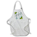 Apron - Image of Unique Metallic Lime Silver And Aqua Painting lens Art by Florene - Modern Abstract Art