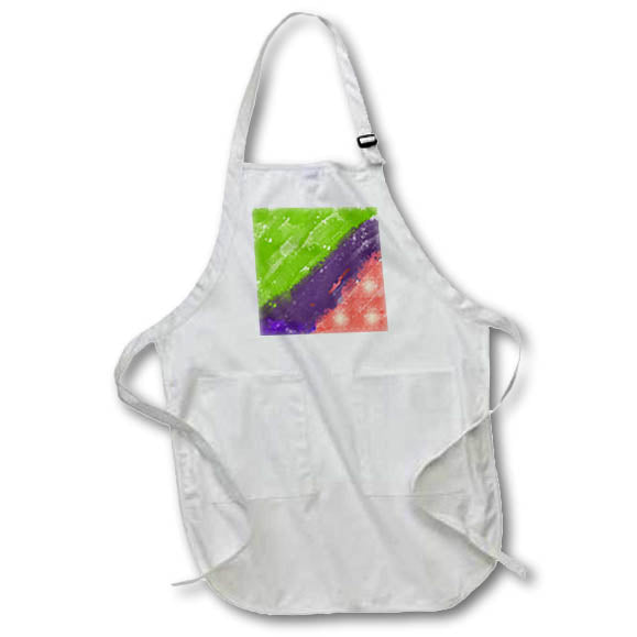 Apron - Image of Diagonal Waves Of Lime Purple And Umber With White Spots lens Art by Florene - Modern Abstract Art