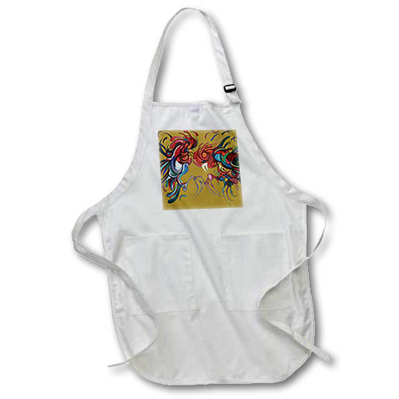 Apron - Colorful Farmyard Roosters Vector Art - Roosters