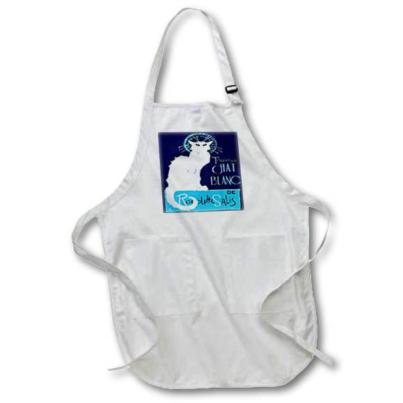 Apron - Tournee Chat Blanc Parody Le Chat Noir - Distressed Vintage Poster Art - Le Chat Blanc