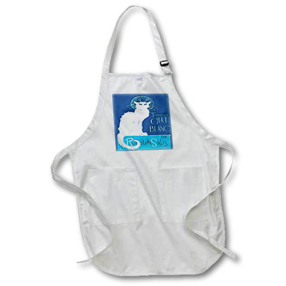 Apron - Tournee Chat Blanc Parody Le Chat Noir - Distressed Vintage Poster Art - Le Chat Blanc