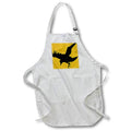 Apron - Minimalist Raven or Crow In Flight Silhouette Vector Art - Raven