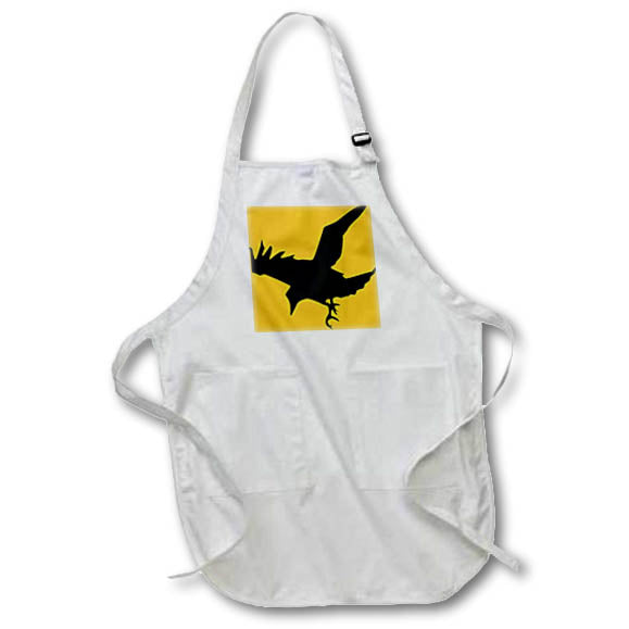 Apron - Minimalist Raven or Crow In Flight Silhouette Vector Art - Raven
