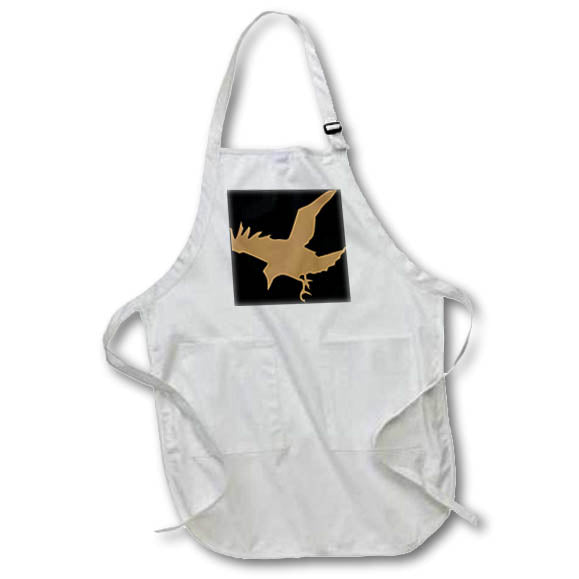 Apron - Raven or Crow In Flight Silhouette Vector Art - Raven