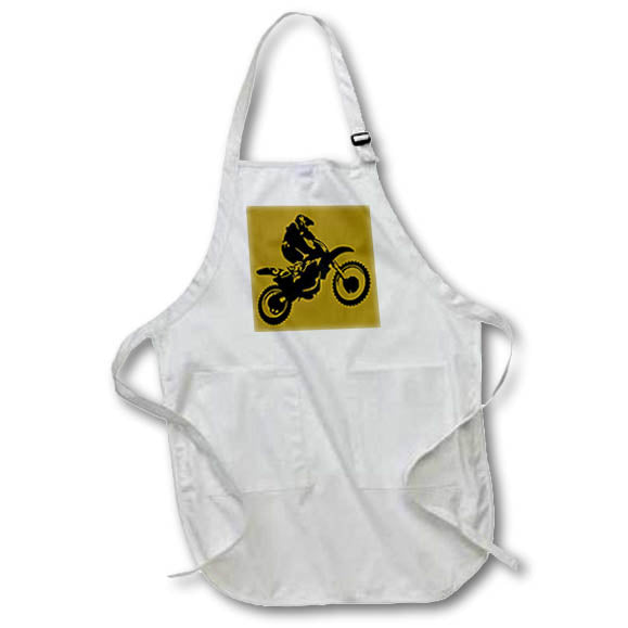 Apron - Motor X Dirt Bike Monotone Vector Art Black Design Vector Art - Dirtbike Motorx Rider