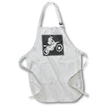 Apron - Motor X Dirt Bike Monotone Vector Art White Design Vector Art - Dirtbike Motorx Rider