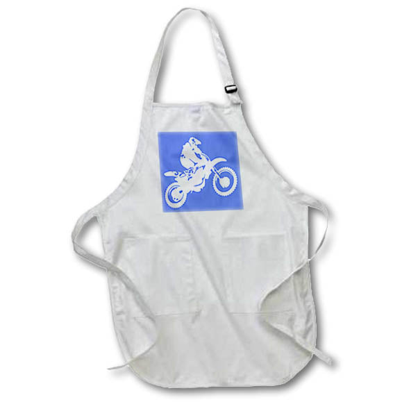 Apron - Motor X Dirt Bike Monotone Vector Art White Design Vector Art - Dirtbike Motorx Rider