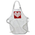 Apron - A Heart Full of Love Romantic Heart White Hearts On Red Vector Art - Hearts