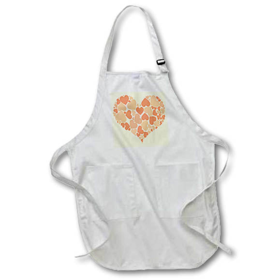 Apron - A Heart Full Of Peach Colored Hearts On Peach Background Vector Art - Hearts