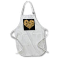 Apron - A Heart Full Of Ochre Colored Hearts On Black Background Vector Art - Hearts
