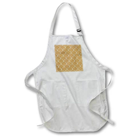 Apron - When Hearts Meet Together Pattern - Ochre Hearts On Cream Vector Art - Heart Pattern