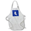 Apron - A Kitesurfers Freestyle Kite Girl White Silhouette On Blue Vector Art - Kitesurfer Silhouette