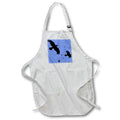 Apron - Crows or Ravens In Flight Minimalist Silhouette Vector Art - Crows
