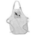 Apron - Crows or Ravens In Flight Minimalist Silhouette Vector Art - Crows