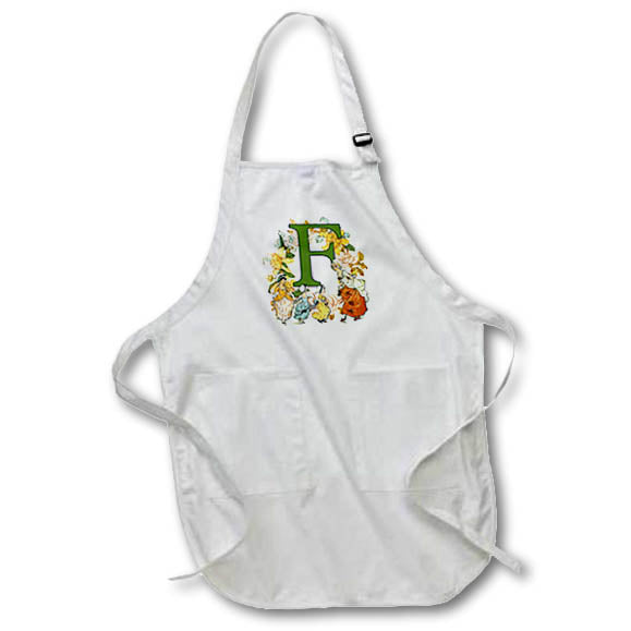 Apron - Beautiful Vintage Victorian Kate Greenaway Monogram Letter F Kate Greenaway Monograms
