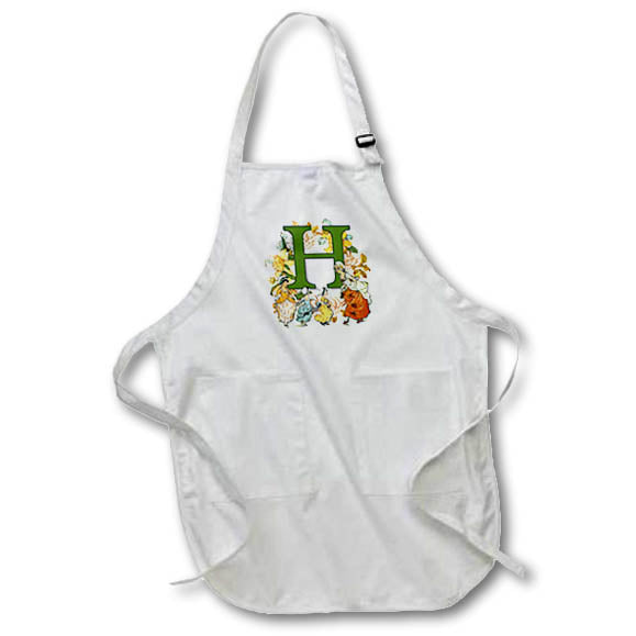 Apron - Beautiful Vintage Victorian Kate Greenaway Monogram Letter H Kate Greenaway Monograms