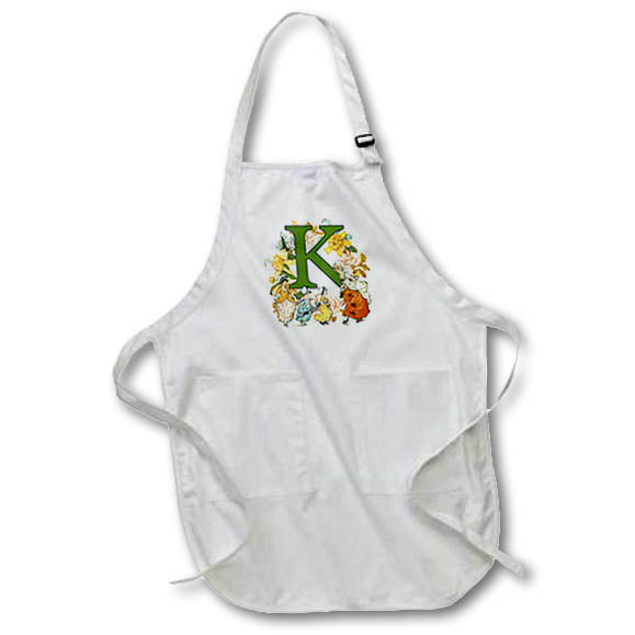 Apron - Beautiful Vintage Victorian Kate Greenaway Monogram Letter K Kate Greenaway Monograms