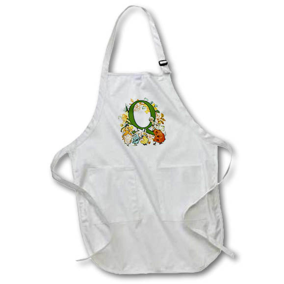Apron - Beautiful Vintage Victorian Kate Greenaway Monogram Letter Q Kate Greenaway Monograms