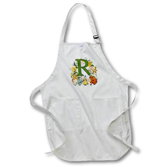 Apron - Beautiful Vintage Victorian Kate Greenaway Monogram Letter R Kate Greenaway Monograms