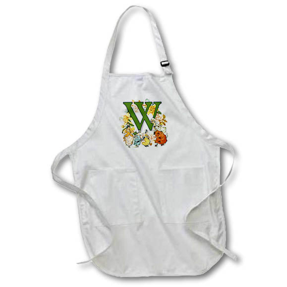 Apron - Beautiful Vintage Victorian Kate Greenaway Monogram Letter W Kate Greenaway Monograms