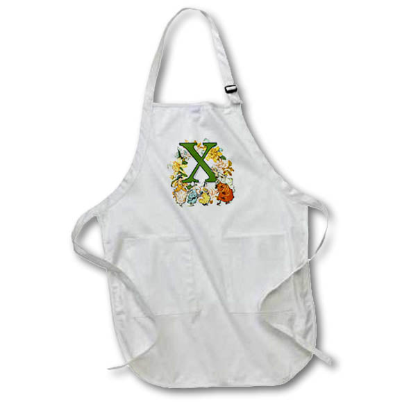 Apron - Beautiful Vintage Victorian Kate Greenaway Monogram Letter X Kate Greenaway Monograms