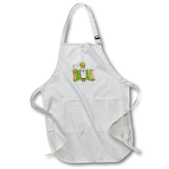 Apron - Pretty Kate Greenaway illustration of a child waiting by a garden gate Kate Greenaway Nursery Designs