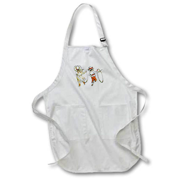 Apron - Pretty Kate Greenaway illustration of children playing hoop and stick Kate Greenaway Nursery Designs